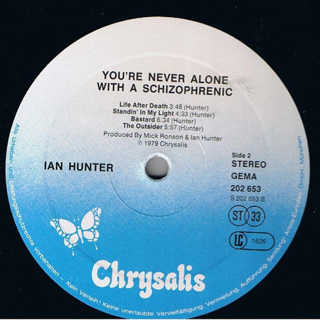 Ian Hunter : You're Never Alone With A Schizophrenic (LP, Album, RE)