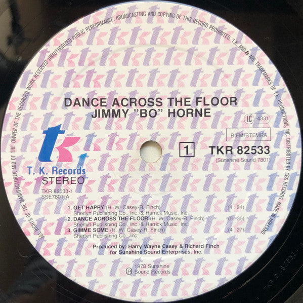 Jimmy "Bo" Horne : Dance Across The Floor (LP, Album)