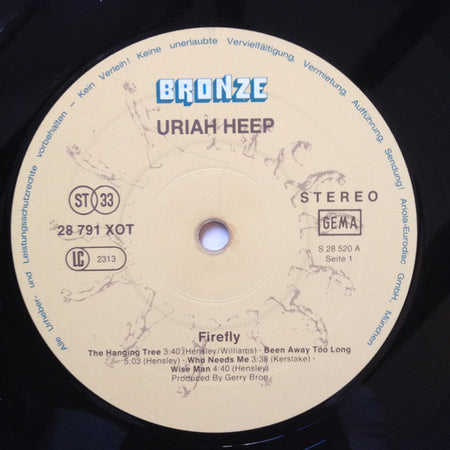 Uriah Heep : Firefly (LP, Album, Gat)