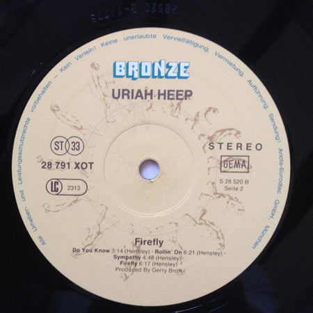 Uriah Heep : Firefly (LP, Album, Gat)