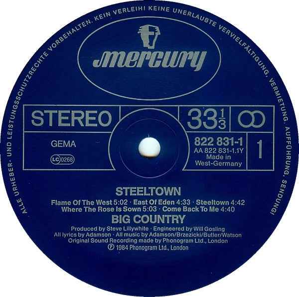 Big Country Steeltown (LP) (Near Mint (NM Or M ))