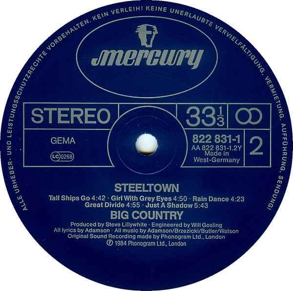 Big Country Steeltown (LP) (Near Mint (NM Or M ))
