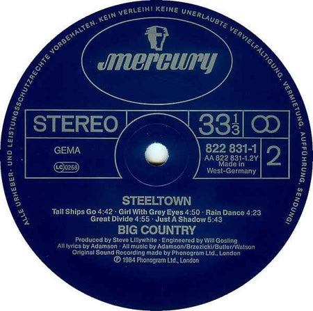Big Country Steeltown (LP) (Near Mint (NM Or M ))