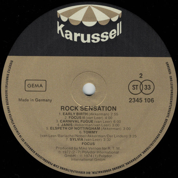 Focus (2) : The Greatest Rock Sensation (LP, Comp)