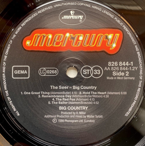 Big Country : The Seer (LP, Album)
