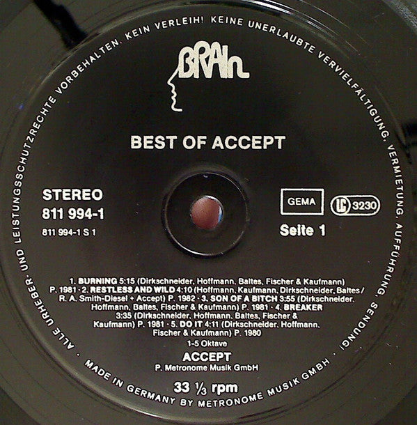 Accept : Best Of Accept (LP, Comp)