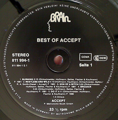 Accept : Best Of Accept (LP, Comp)