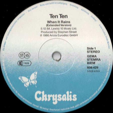 Ten Ten (2) : When It Rains (Extended Version) (12", Maxi)