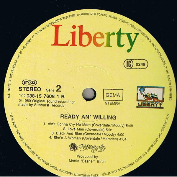 Whitesnake : Ready An' Willing (LP, Album, RE)