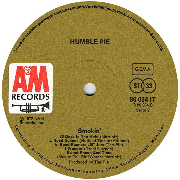 Humble Pie : Smokin' (LP, Album)