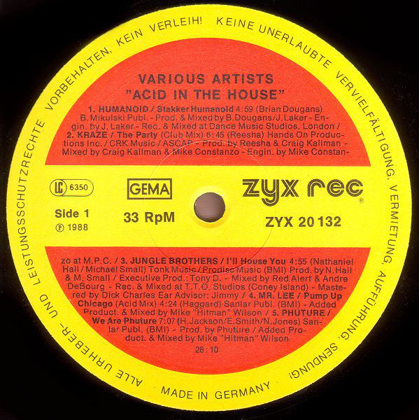Various : Acid In The House (LP, Comp)