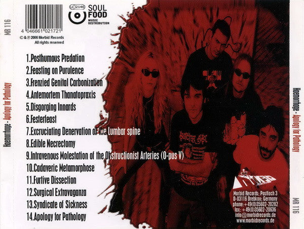 Haemorrhage : Apology For Pathology (CD, Album, Enh)