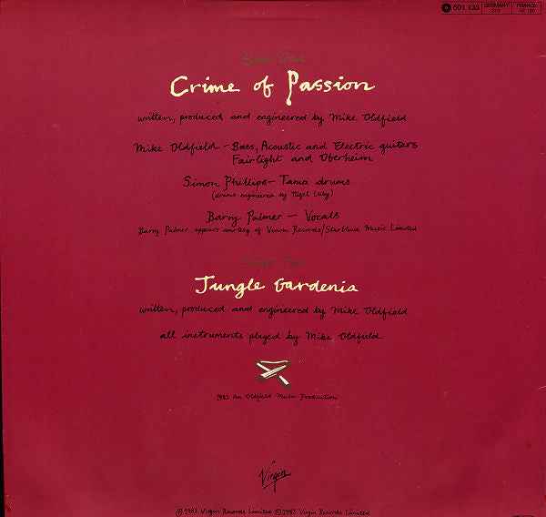 Mike Oldfield Crime Of Passion (12") (Near Mint (NM Or M ))