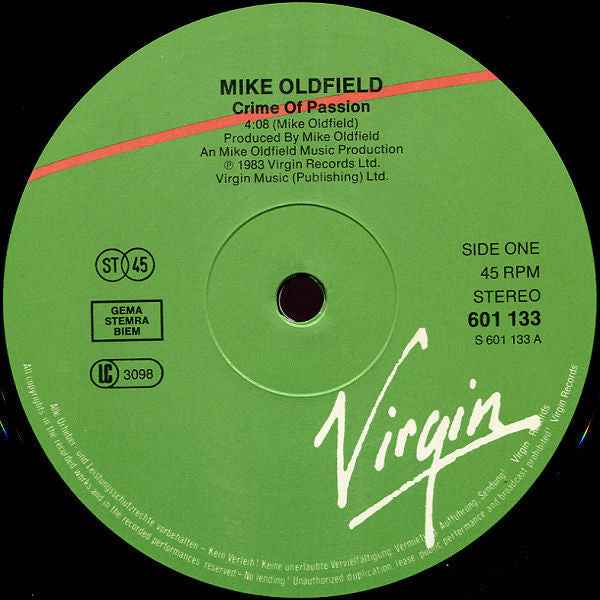 Mike Oldfield Crime Of Passion (12") (Near Mint (NM Or M ))