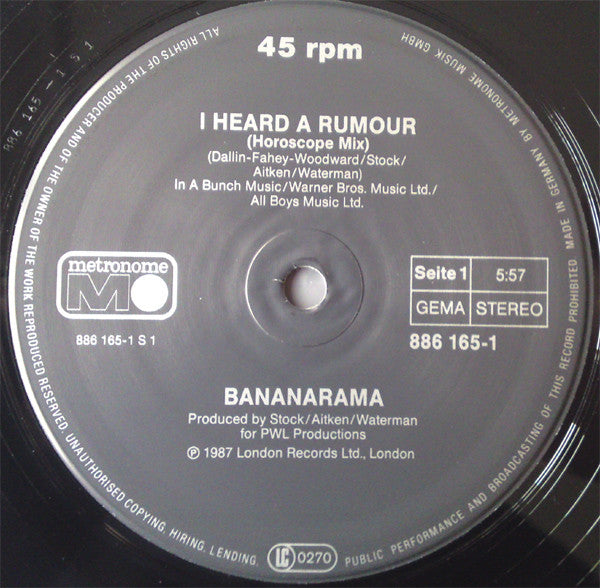 Bananarama : I Heard A Rumour (12", Maxi)