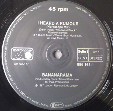 Bananarama : I Heard A Rumour (12", Maxi)