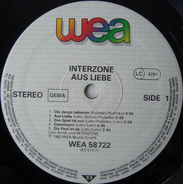 Interzone (2) : Aus Liebe (LP, Album)
