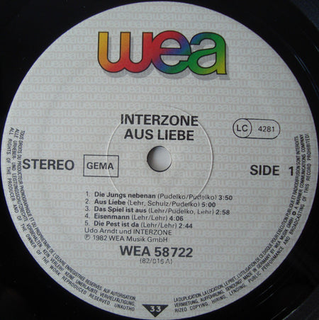 Interzone (2) : Aus Liebe (LP, Album)