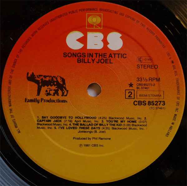 Billy Joel Songs In The Attic (LP) (Near Mint (NM Or M ))