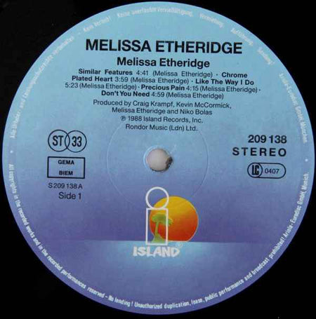 Melissa Etheridge Melissa Etheridge (LP) (Near Mint (NM Or M ))