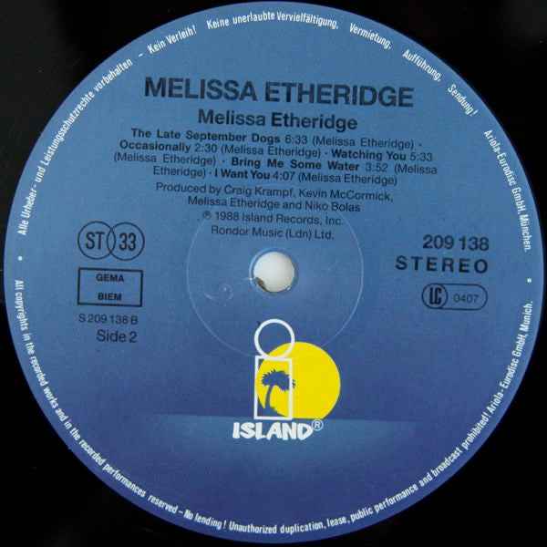 Melissa Etheridge Melissa Etheridge (LP) (Near Mint (NM Or M ))