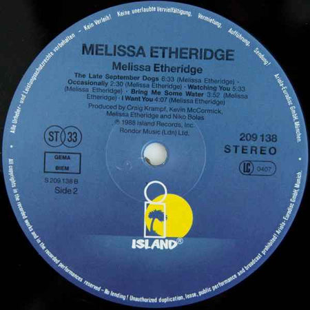 Melissa Etheridge Melissa Etheridge (LP) (Near Mint (NM Or M ))