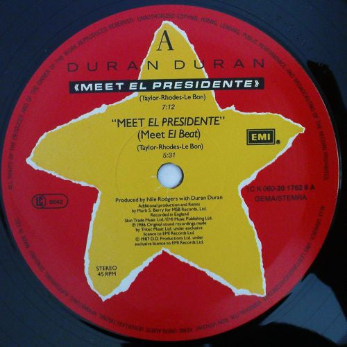 Duran Duran : Meet El Presidente (12", Single)