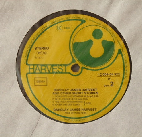 Barclay James Harvest : Barclay James Harvest And Other Short Stories (LP, Album, RE, Gat)