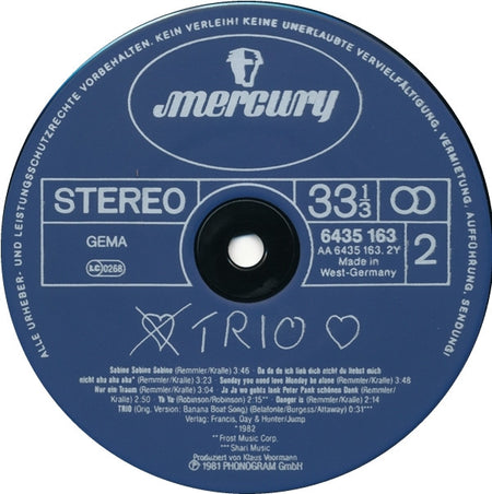 Trio : Trio (LP, Album, RE)