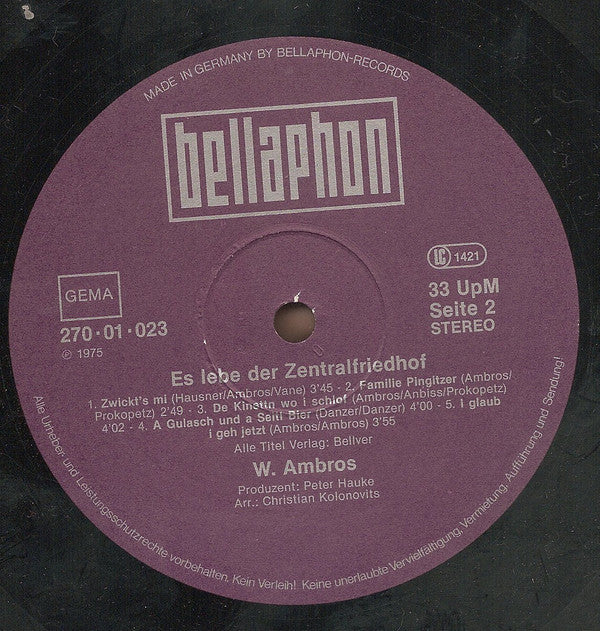 Wolfgang Ambros : Es Lebe Der Zentralfriedhof (LP, Album, RE)