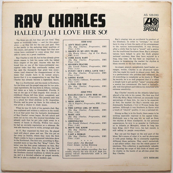Ray Charles : Hallelujah I Love Her So (LP, Comp, RE)