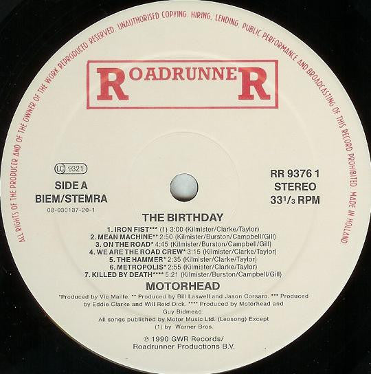 Motörhead : The Birthday Party (LP, Album)