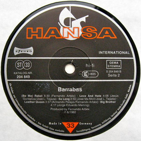 Barrabas : Bestial (LP, Album)