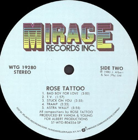 Rose Tattoo : Rose Tattoo (LP, Album, Spe)