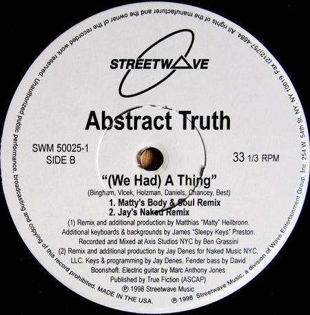 Abstract Truth : (We Had) A Thing (12")