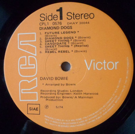 David Bowie : Diamond Dogs (LP, Album, Gat)