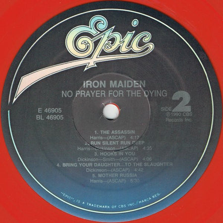 Iron Maiden : No Prayer For The Dying (LP, Album, Ltd, Red)