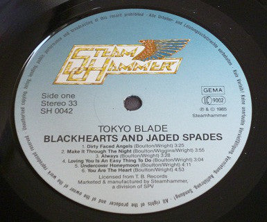 Tokyo Blade : Blackhearts & Jaded Spades (LP, Album, Gat)