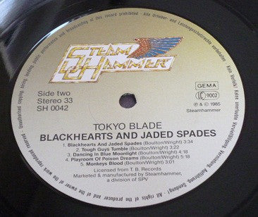 Tokyo Blade : Blackhearts & Jaded Spades (LP, Album, Gat)