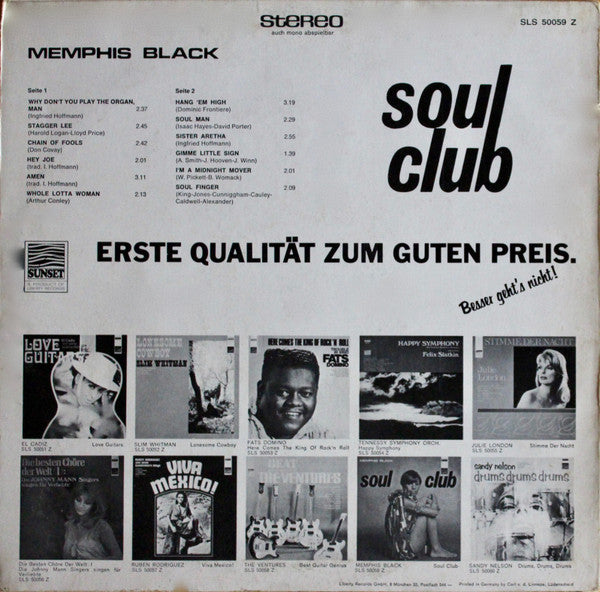 Memphis Black : Soul Club (LP, Album)