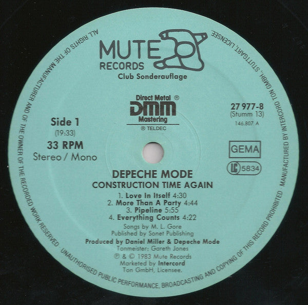 Depeche Mode : Construction Time Again (LP, Album, Club, DMM)