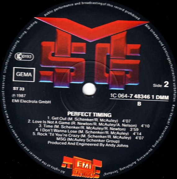 McAuley Schenker Group : Perfect Timing (LP, Album)