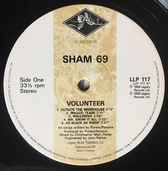Sham 69 : Volunteer (LP, Album)