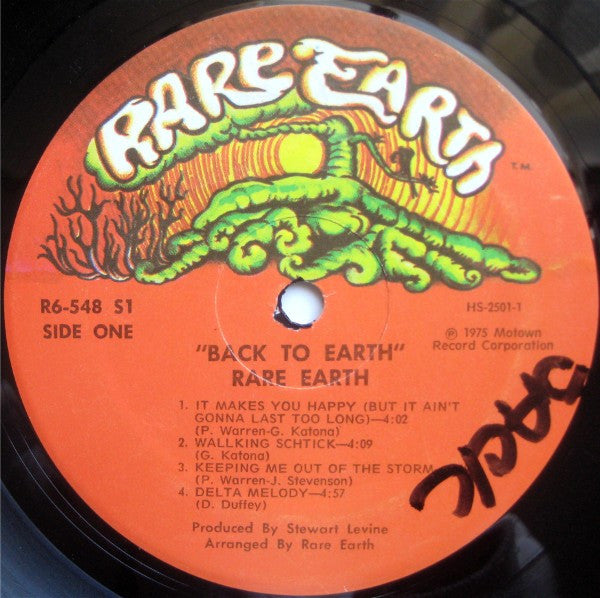 Rare Earth : Back To Earth (LP, Album)