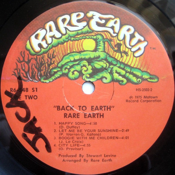 Rare Earth : Back To Earth (LP, Album)