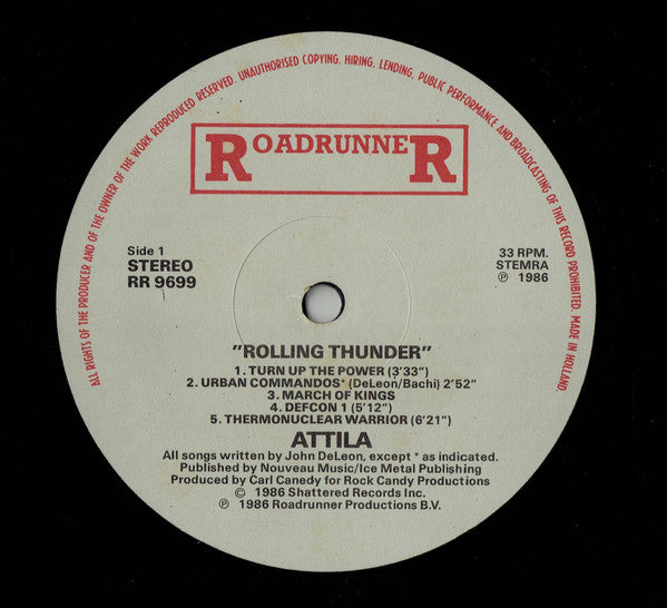 Attila : Rolling Thunder (LP, Album)