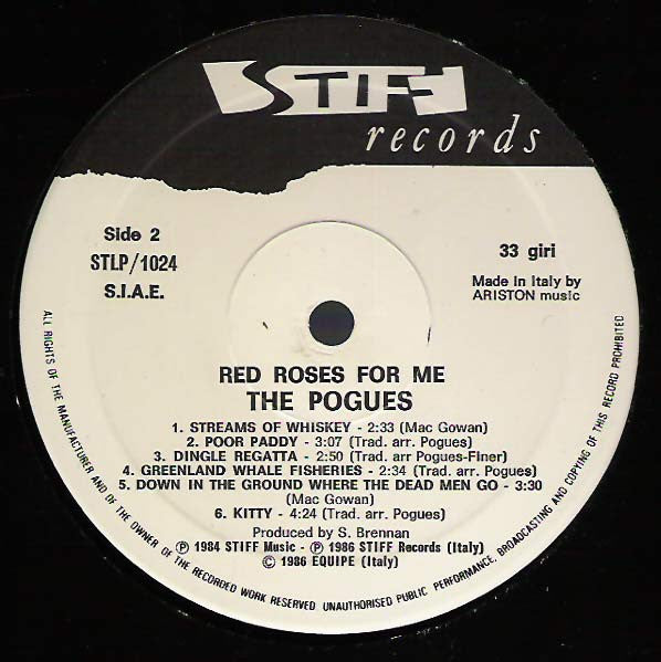 The Pogues : Red Roses For Me (LP, Album, RE)