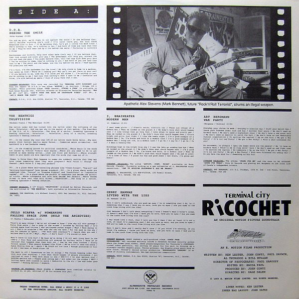 Various : Terminal City Ricochet - Original Motion Picture Soundtrack (LP, Comp)