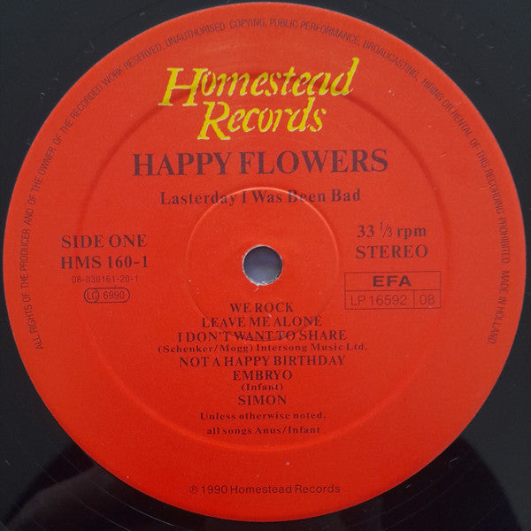 Happy Flowers : Lasterday I Was Been Bad (LP, Album)