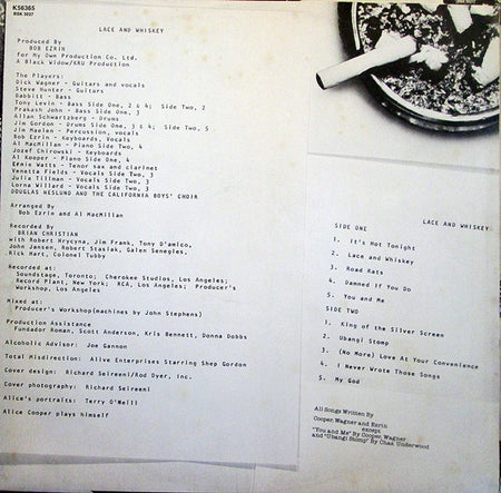 Alice Cooper (2) : Lace And Whiskey (LP, Album)